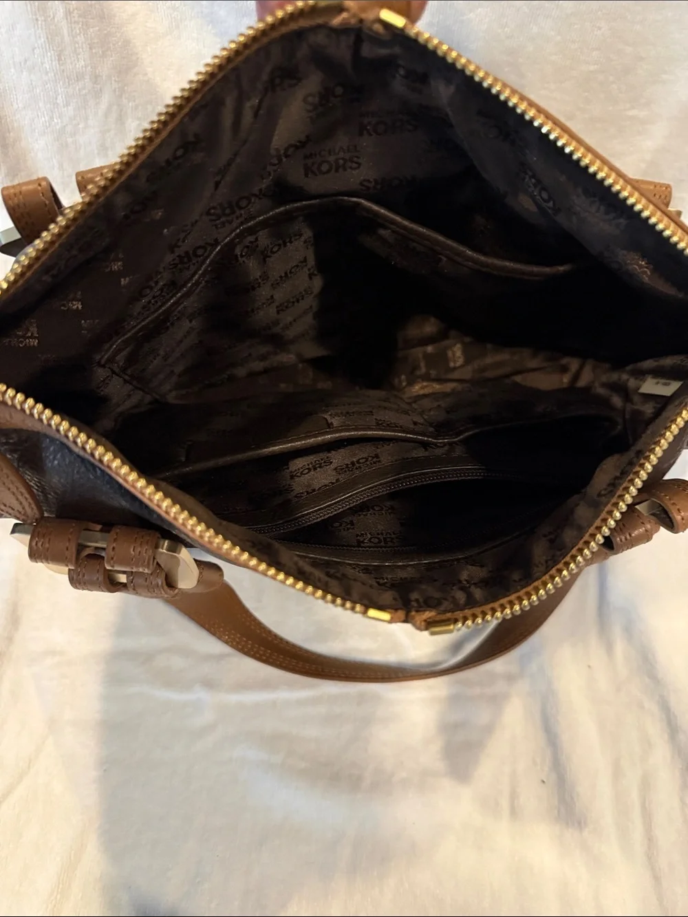 Michael Kors Leather Two-Tone Brown & Tan Women's Satchel